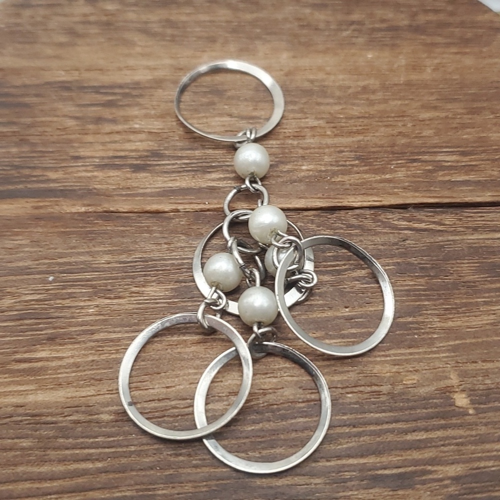 Silver eternity hoop chandelier drop necklace pendant